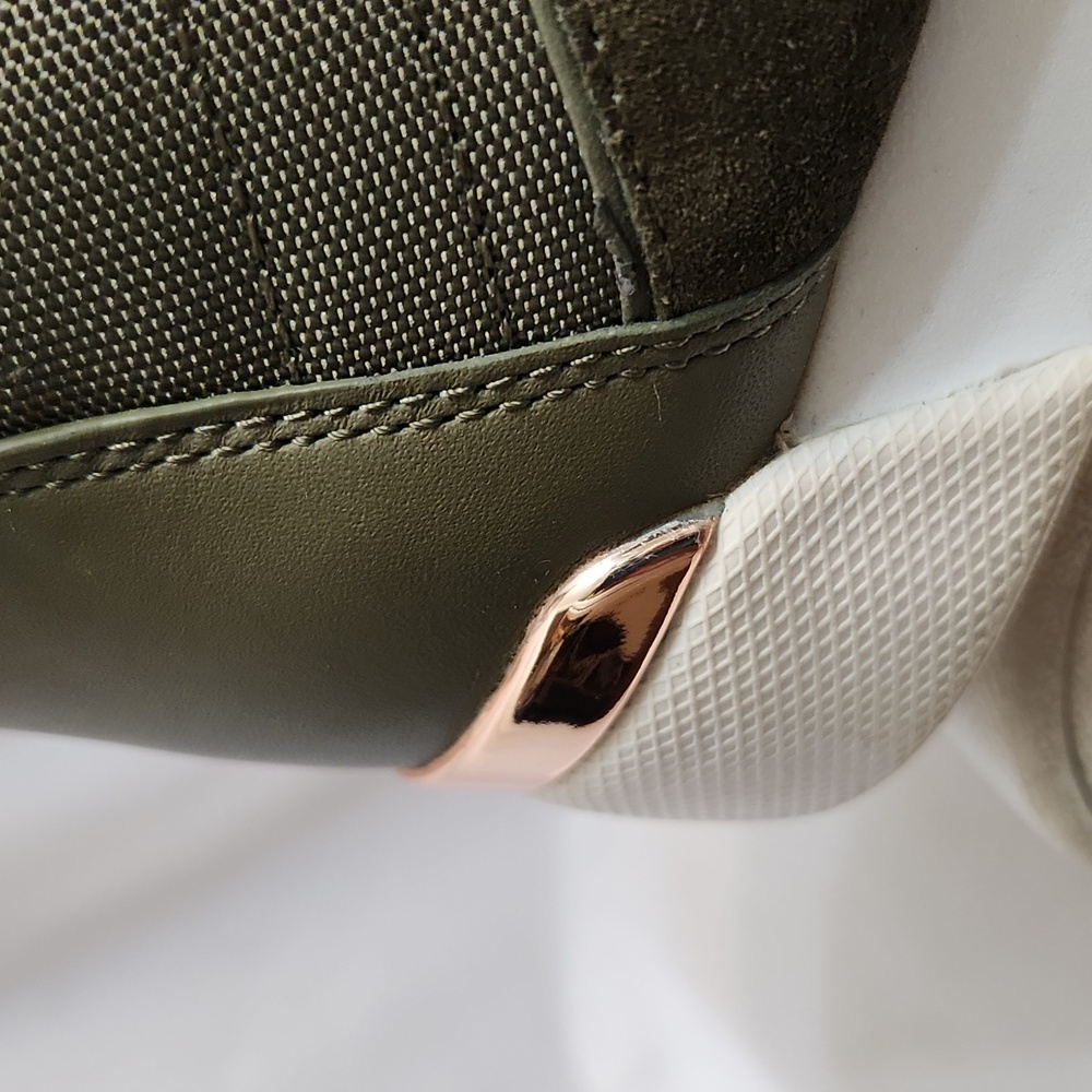 Michael Michael Kors Addie High-top Leather Olive Gold Sneakers (W Size 7.5) - Picture 14 of 16